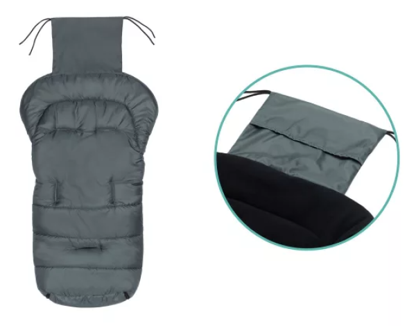 Fillikid Eco Big Dunkelgrau mit Gurtschlitzen für Kinderwagen und Buggy